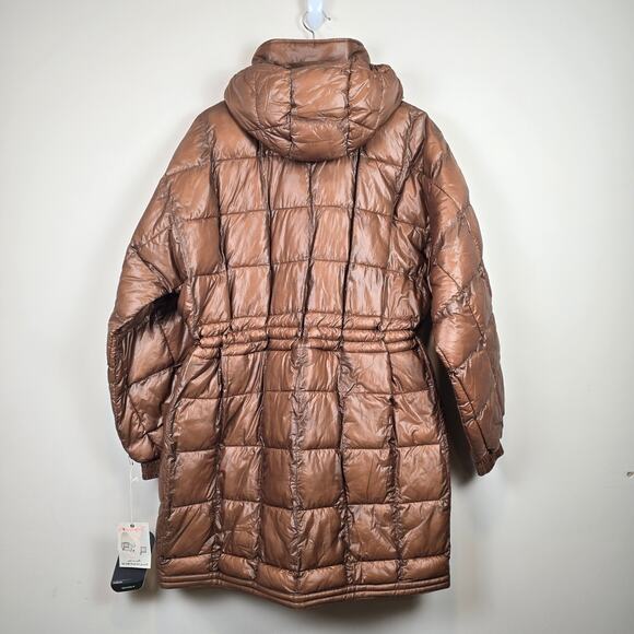 Free People Movement Size M Patricia Packable Poncho Puffer Coat Black Walnut - Picture 5 of 6